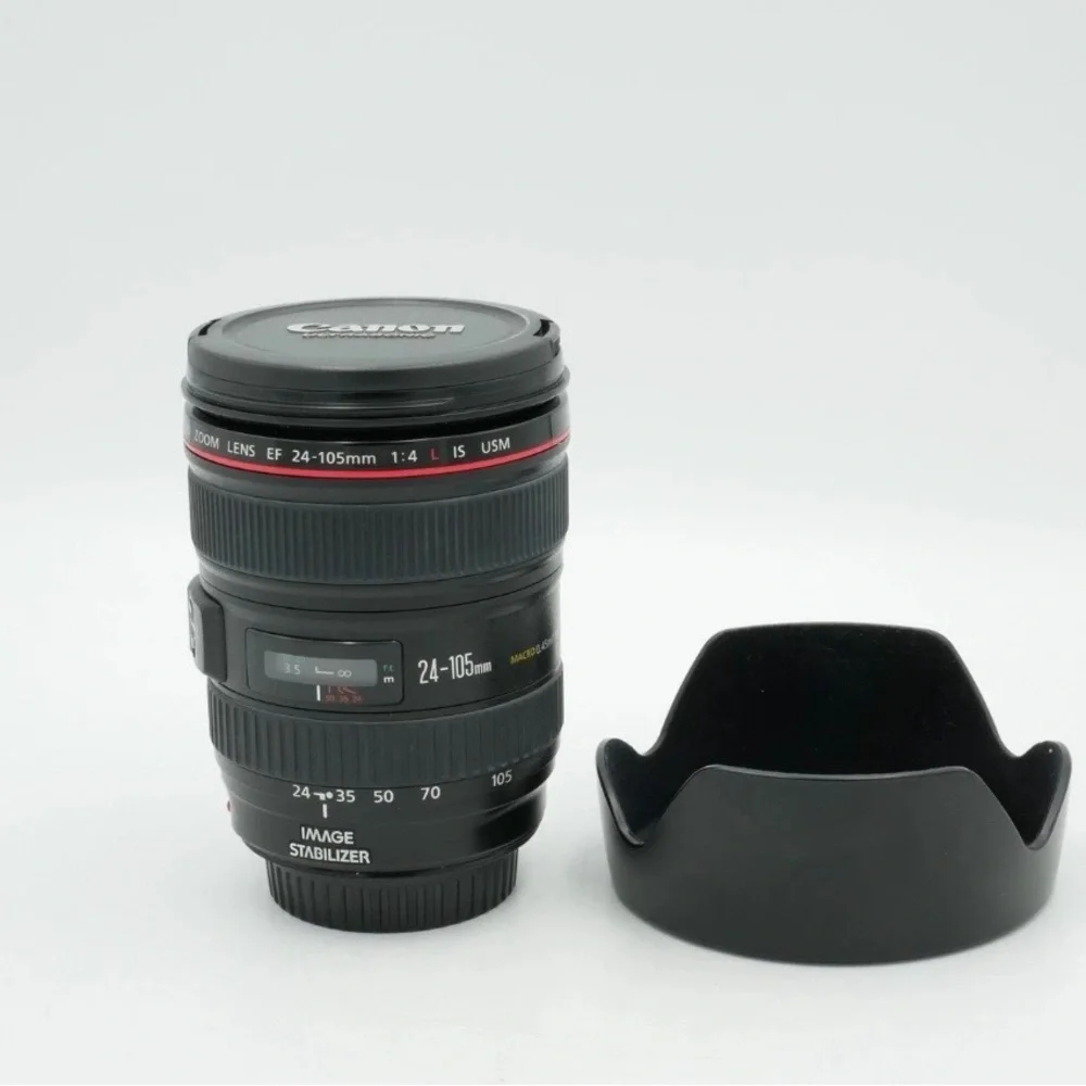 Canon EF 24-105mm F4 L IS I USM Black Camera Lens with Lens Hood